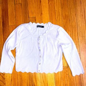 Purple sweater 7th Avenue lavender lilac pastel purple knit sweater